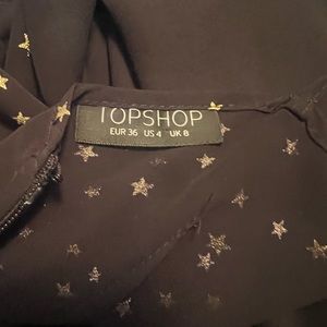 Top Shop black with small star pattern floor length dress